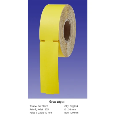 100*38 Karton Termal Raf Etiketi